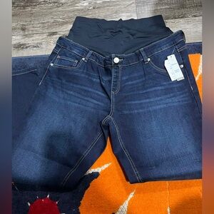 Maternity Dark Wash Blue Stretch Jeans